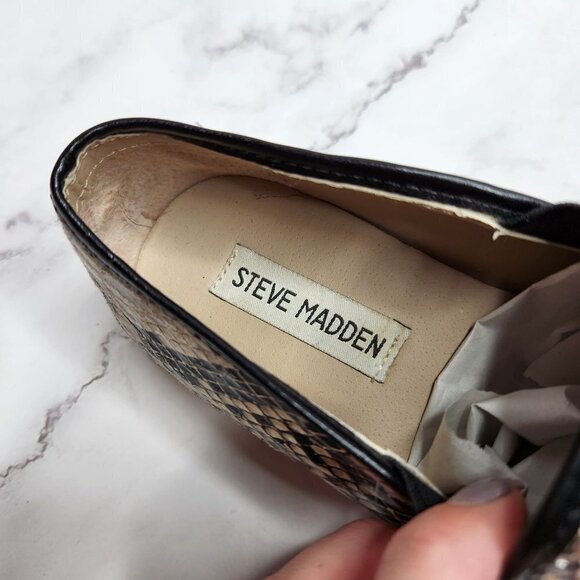 Steve Madden Eros Studded Snakeskin Python Sneakers Slip On Flats 7B - Picture 9 of 10